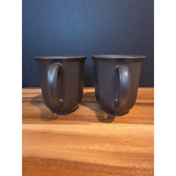 Vtg Pfaltzgraff Midnight Sun Brown Tulip Shape Coffee Mug Set Of 2 - Picture 2 of 7